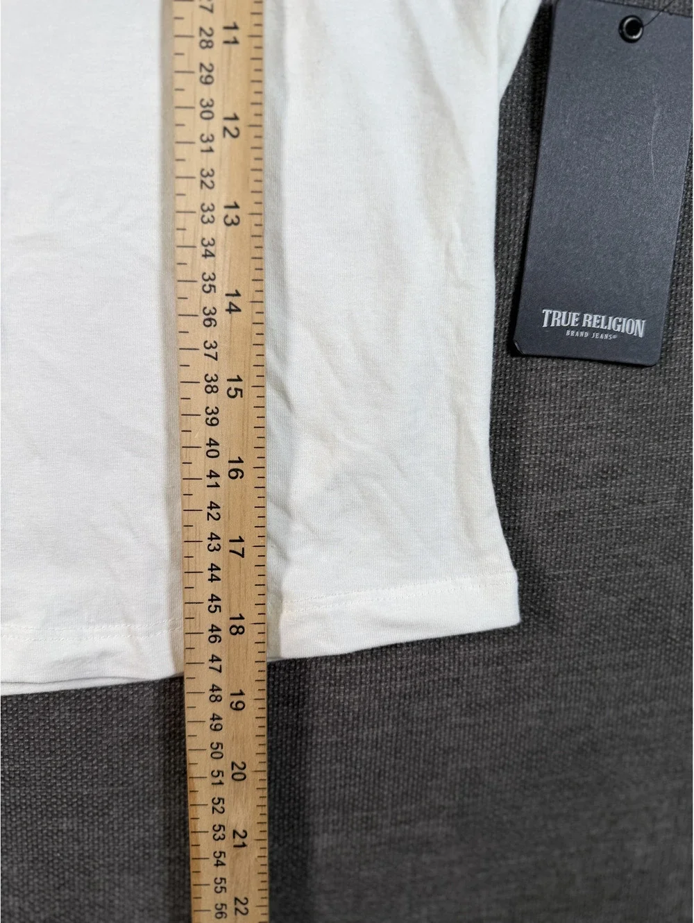 True Religion Medium White Cotton Blend T-Shirt with Logo Brand New